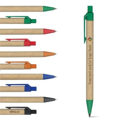Image of stika.co Pack of 20 Eco Friendly recycled Paper Ballpen Promotional Events Schools Giveaway Green