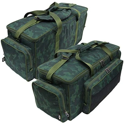 Image of DNA Leisure Deluxe Large Carp Coarse Fishing Camping Insulated Green Tackle Carryall Food Bag in NEW CAMO