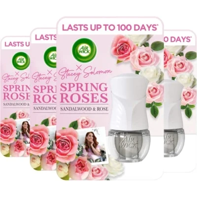 Image of Airwick Spring Roses,Frosted Roses &amp; Snowberry, Liquid Electrical, Twin 2x19ml (Pack of 4), Lasts up to 200 days