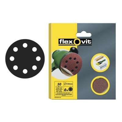 Image of Flexovit Hook &amp; Loop Sanding Disc 125mm Extra Fine 180G (Pack 6) FLV89890