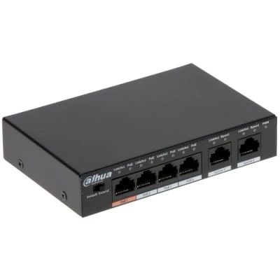 Image of Dahua 6 Port 10/100Mbps Unmanaged Desktop Switch With 4 PoE Ports