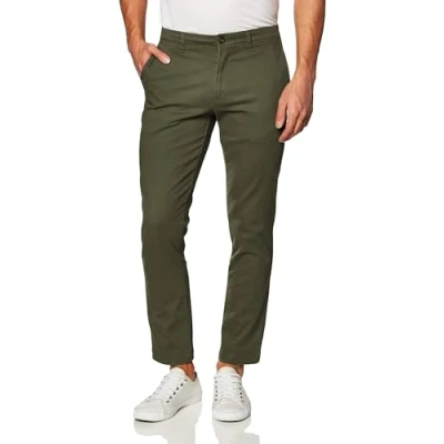 Image of Amazon Essentials Men&#039;s Classic Fit Casual Stretch Chino Trouser, Olive, 28W / 28L