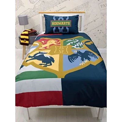 Image of Harry Potter Kids Single Duvet Cover Set Boys Reversible Hogwarts Bedding