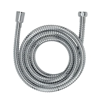 Image of WENKO Stainless Steel Shower Hose with Anti Twist Protection and Drinking Water Approval, Steel, 150 cm, Silver