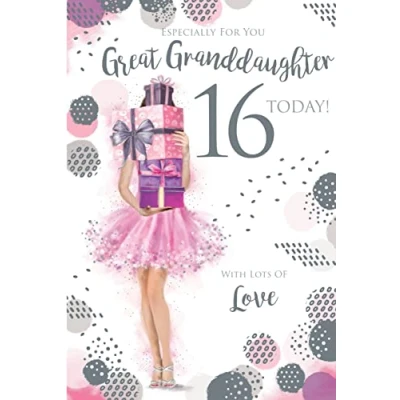 Image of For You Great Granddaughter 16 16th Today Happy Birthday Card Lovely Verse