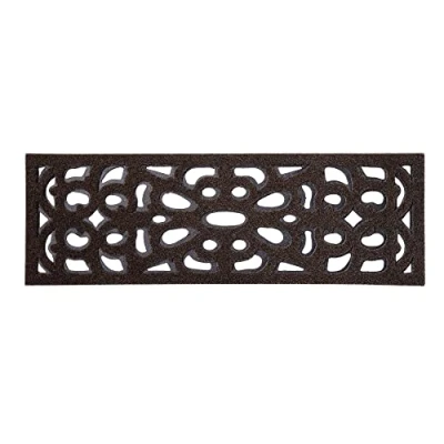 Image of Nicoman Outdoor Doormat Decorative Stair Mats Heavy Duty Drainage Dirt Trapper Porch Rubber Skid Proof Anti Slip (Narrow, Chocolate, 75 x 25cm)