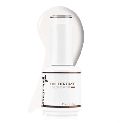 Image of Nicedeco 8 in 1 Builder Base Strengthening Gel 15ml, Hema free UV/LED Clear Building Nail a Bottle for Hard Strong Nails Tips &amp; Extensions, Polish Repair Strengthen 008