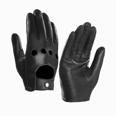 Image of MGGMOKAY Mens Touchscreen Leather Driving Gloves Unlined,Black,S