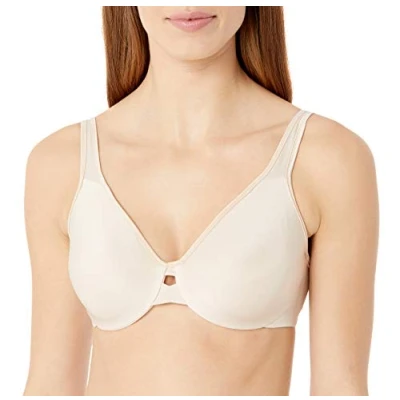 Image of Maidenform Women&#039;s Dream Punge into Comfort Keyhole Minimiser Animal Print Everyday Bra, Beige (Champagne Shimmer), 34 C