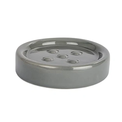 Image of WENKO dish Polaris Grey Soap tray, Ceramic, 11 x 2.5 cm