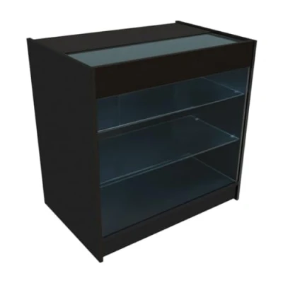Image of Black Shop Counter LED Light K 900mm Lockable Sliding Doors 2