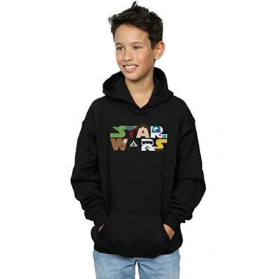 Image of Star Wars Boys Character Logo Hoodie Black 12 13 Years