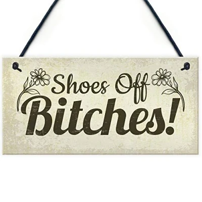 Image of RED OCEAN Funny Take Your Shoes Off Sign Welcome Hanging Plaque House Porch Shabby Chic Decor Gifts