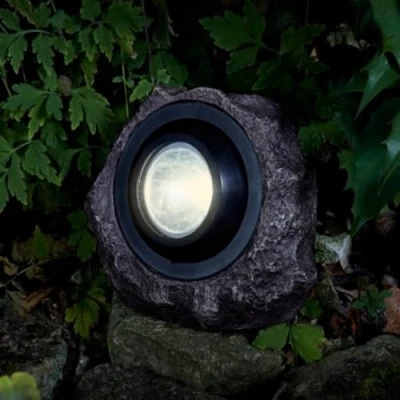 Image of Garden Mile Super Bright Solar Powered Rock Effect Spotlights Outdoor Lights Pathway Lighting Driveway Light (Jumbo 15L Light, 3)
