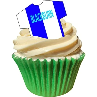 Image of Pack of 12 Blackburn Edible Wafer T Shirt Decorations Great for Football Themed Cakes Especially Rovers Fans 201 177