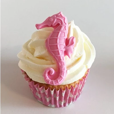 Image of 6 Pretty Sugar Seahorses: Baby Pink. Made with Love &amp; Imagination in The UK!