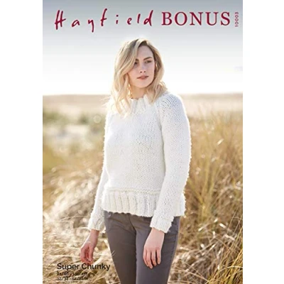 Image of Hayfield Bonus Super Chunky Knitting Pattern 10003 Sweater