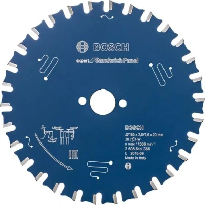 Image of Bosch Accessories Expert for Sandwich Panel 2608644366 Circular Saw Blade (165 x 20 2 mm, Teeth 30, Saw), Diameter 165 mm