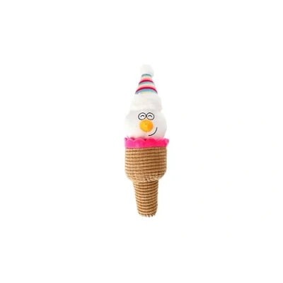Image of DINGO Plush Snowman in a Waffle Dog Toy with Sewn Squeaker, Funny for Training, Fetch, Play, Reward, 28 cm Long, Multicolor 17480