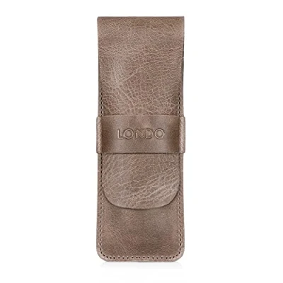 Image of Londo Genuine Leather Pen and Pencil Case with Tuck in Flap (Beige)