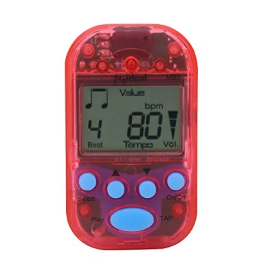 Image of Portable Mini Metronome Multi functional Clip On Digital Beat Tempo for Piano, Violin, Guitar, Trap Drum (Red)