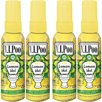 Image of Air Wick, V.I.Poo, Lemon Idol,Pre Poo Toilet Spray, 55 ml,Pack of 4