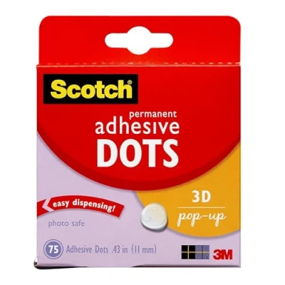 Image of 3M Scotch Permanent Adhesive Dots 3D Pop Up