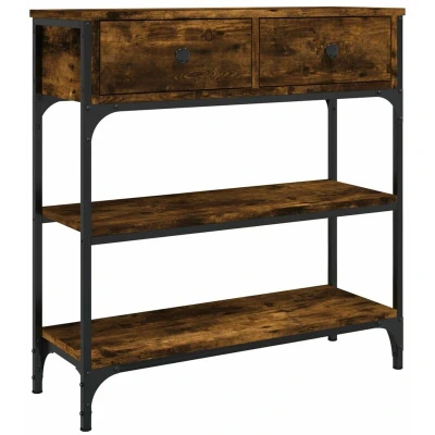 Image of vidaXL Console Table Smoked Oak 72.5x25x75 cm Engineered Wood