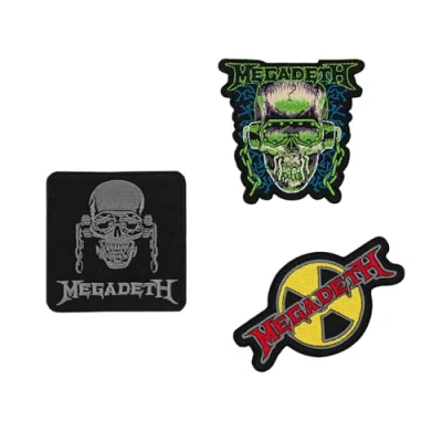 Image of Grupo Erik Set of 3 Patches Megadeth Iron On Patches, Sew Band Embroidery Applique for Clothing, Backpacks