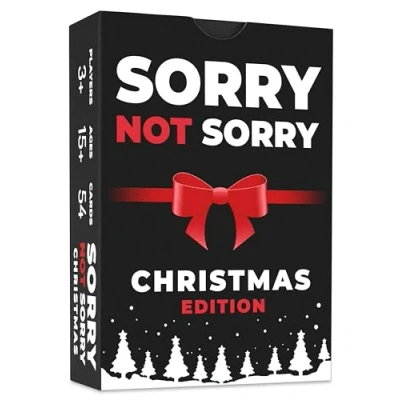 Image of Christmas Card Game Sorry Not Family Games Stocking Filler Xmas Gift Ideas, Secret Santa Gifts Holiday Party Cards for Adults Parties Age 15+