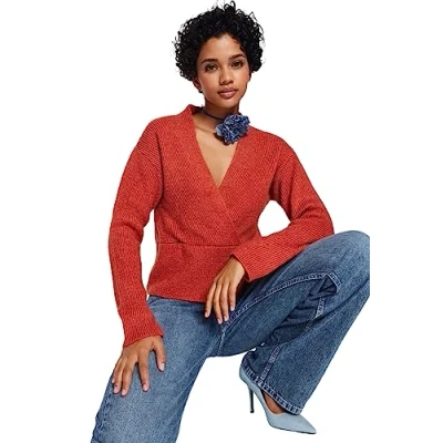 Image of Trendyol FeMan Regular fit Basic Cache Coeur Knitwear Sweater,Tile,M