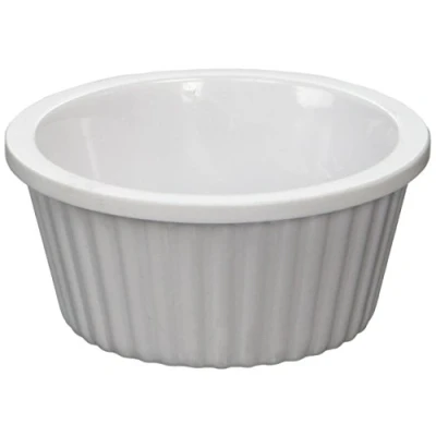 Image of Genware NEV 0843 02 Ramekin, Fluted, 1 oz., 57 mm x 25 mm, White