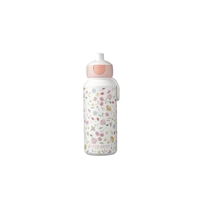 Image of Mepal Drinking Bottle Pop Up Campus Little Dutch Leak Proof Drink For School BPA Free &amp; Dishwasher Safe 400 ml Flowers Butterflies