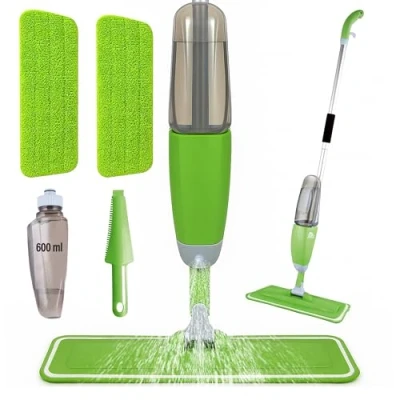 Image of ARSUK Spray Mop with Washable Pads Mops for Cleaning Tiles, Hard, Wooden, and Laminate Floors Household Wet &amp; Dry Mops, Floor Cleaner (Green Mop)