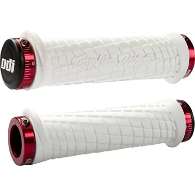 Image of ODI Troy Lee Designs Lock On Mountain Bike Grip White,White,Red,130 mm