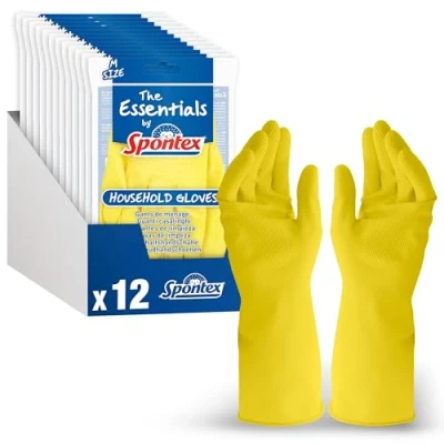 Image of Spontex Essentials Household Gloves Medium (12 Pairs)