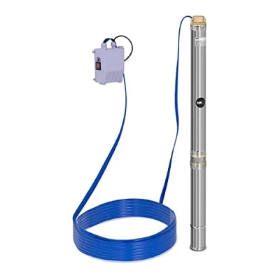 Image of MSW Deep Well Pump Submersible SPP32 055 (Max. Flow Rate: 3,800 l/h, 550 W, Max. Transport Depth: 55 m, Ø 80 mm, Incl. Switch Box, Stainless Steel)