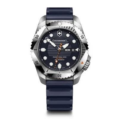Image of Victorinox Men’s Watch Dive Pro Automatic Ø 43 mm, Swiss Made, Automatic, Water Resistant up to 300 m, Sapphire Glass, Rubber Strap, Blue