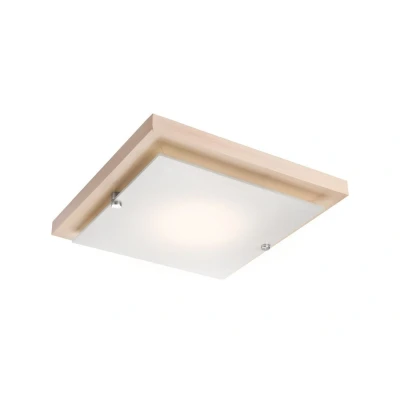 Image of Square Simple Flush Ceiling Light White, 1x E27