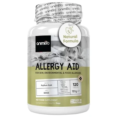 Image of Dog Allergy Tablets 120 for Itchy Skin, Immunity, Digestion &amp; Seasonal Allergies Grape Seed Chicken Flavoured Natural Dogs Chews Alternative