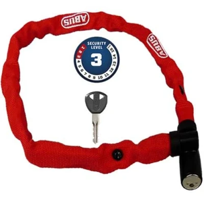 Image of ABUS chain lock 1500 Web bicycle made of special steel 4 mm thick round security level 3 60 cm red