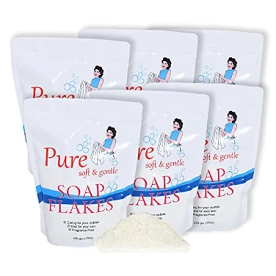 Image of Playlearn Original Pure Soap Flakes Boxed for Laundry No Allergens Clothes Washing Pack of 6 Fragrance Free Machine Vegan Friendly