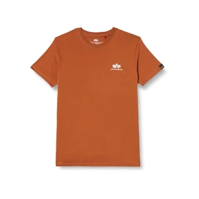 Image of Alpha Industries Small LOGO Print Tshirt, Men&#039;s, Size: Large, Hazel brown