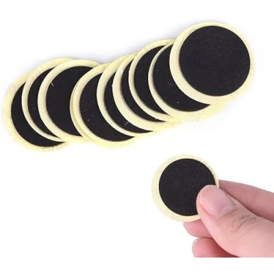 Image of Ymhapp 24 Pcs Black Bike Tire Patch Kit,Glueless Repair Patch, Round Bicycle Tube Patches, Inner Kit, Kit for Road and Mountain Bikes Kits