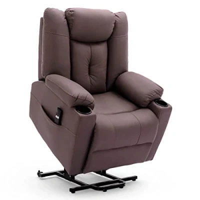 Image of More4Homes AFTON ELECTRIC FABRIC SINGLE MOTOR RISER RECLINER LIFT MOBILITY TILT CHAIR BROWN
