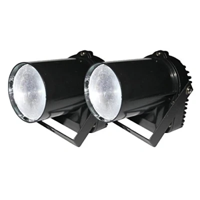 Image of 2 x Ibiza 5W White LED Spot Pinspot Mirror Ball Mirrorball