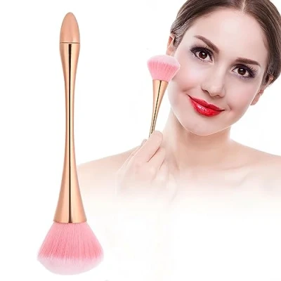 Image of Nail Dust Cleaner, Brush, Long Handle Brush Powder Remover Art Manicure Tool Soft Cleaning Removal Large Size(Rose Gold)