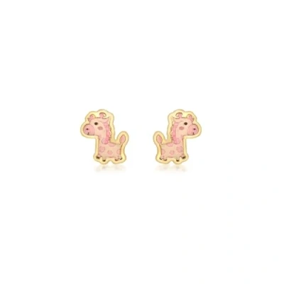 Image of Carissima Gold Women&#039;s 9ct Yellow Giraffe Stud Earrings