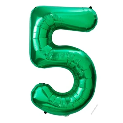 Image of Number Balloons 5,Green 5 Balloon 40 Inch Giant Helium Foil for Boys Girls Party Decor Birthday Anniversary Graduation Decorations Supplies