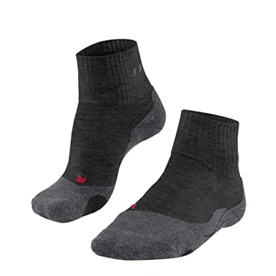 Image of FALKE Women&#039;s TK2 Explore Short W SSO Wool Thick Anti Blister 1 Pair Hiking Socks, Grey (Asphalt Melange 3180), 2.5 3.5